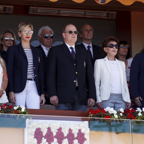 La princesse Charlène, le prince Albert II de Monaco avec Tina Green - Rafael Nadal remporte pour la onzième fois le Masters 1000 de Monte-Carlo à Roquebrune Cap Martin, France, le 22 avril 2018. © Jean-François Ottonello/Nice Matin/Bestimage