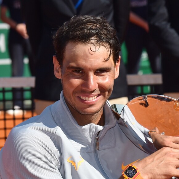 Rafael Nadal remporte la finale du Rolex Monte Carlo Masters 2018 qui l'a opposé au Japonais Kei Nishikori au Monte Carlo Country Club à Roquebrune Cap Martin le 21 avril 2018. Rafael Nadal a remporté pour la 11eme fois le tournoi en battant son adversaire en 2 sets. © Bruno Bébert/Bestimage