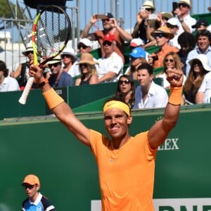 Rafael Nadal remporte la finale du Rolex Monte Carlo Masters 2018 qui l'a opposé au Japonais Kei Nishikori au Monte Carlo Country Club à Roquebrune Cap Martin le 21 avril 2018. Rafael Nadal a remporté pour la 11eme fois le tournoi en battant son adversaire en 2 sets. © Bruno Bébert/Bestimage