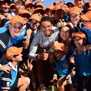 Rafael Nadal remporte la finale du Rolex Monte Carlo Masters 2018 qui l'a opposé au Japonais Kei Nishikori au Monte Carlo Country Club à Roquebrune Cap Martin le 21 avril 2018. Rafael Nadal a remporté pour la 11eme fois le tournoi en battant son adversaire en 2 sets. © Bruno Bébert/Bestimage