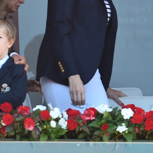 La princesse Charlene et Albert de Monaco assistent à la finale du Rolex Monte Carlo Masters 2018 qui a opposé l'Espagnol Rafael Nadal au Japoais Kei Nishikori au Monte Carlo Country Club à Roquebrune Cap Martin le 21 avril 2018. Rafael Nadal a remporté pour la 11eme fois le tournoi en battant son adversaire en 2 sets. © Bruno Bébert/Bestimage