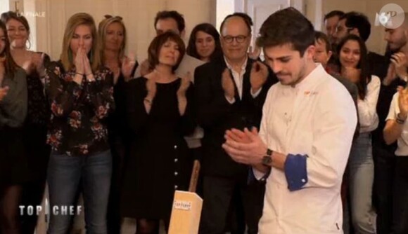 Camille, la chérie de Victor, lors de la finale de Top Chef diffusée le 25 avril 2018