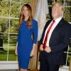 Melania Trump fait son entrée au musée Madame Tussauds de New York, ce 25 avril 2018. La First Lady rejoint ainsi la statue de cire de son époux Donald Trump. 
