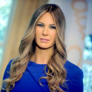 Melania Trump fait son entrée au musée Madame Tussauds de New York, ce 25 avril 2018. La First Lady rejoint ainsi la statue de cire de son époux Donald Trump.
