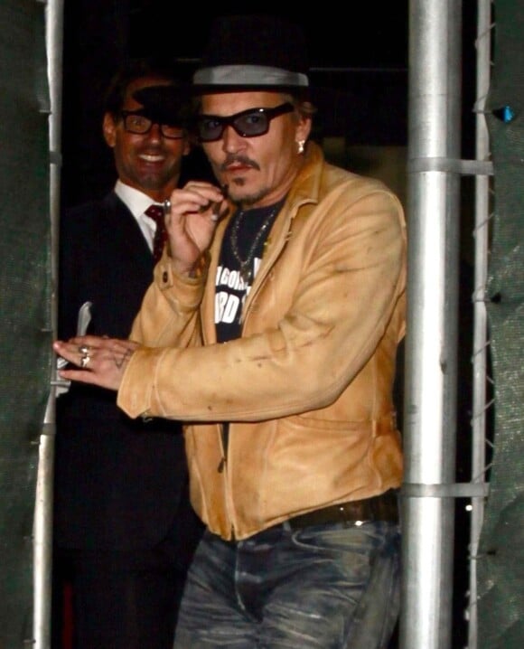 Exclusif - Johnny Depp à la sortie du restaurant Craig à West Hollywood, le 18 septembre 2017