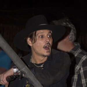 Johnny Depp lors du festival de Glastonbury, Somerset, Royaume Uni, le 22 juin 2017.