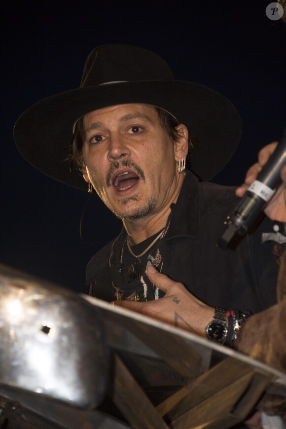 Johnny Depp lors du festival de Glastonbury, Somerset, Royaume Uni, le 22 juin 2017.