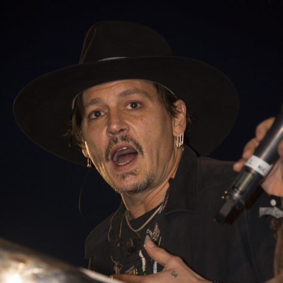 Johnny Depp lors du festival de Glastonbury, Somerset, Royaume Uni, le 22 juin 2017.