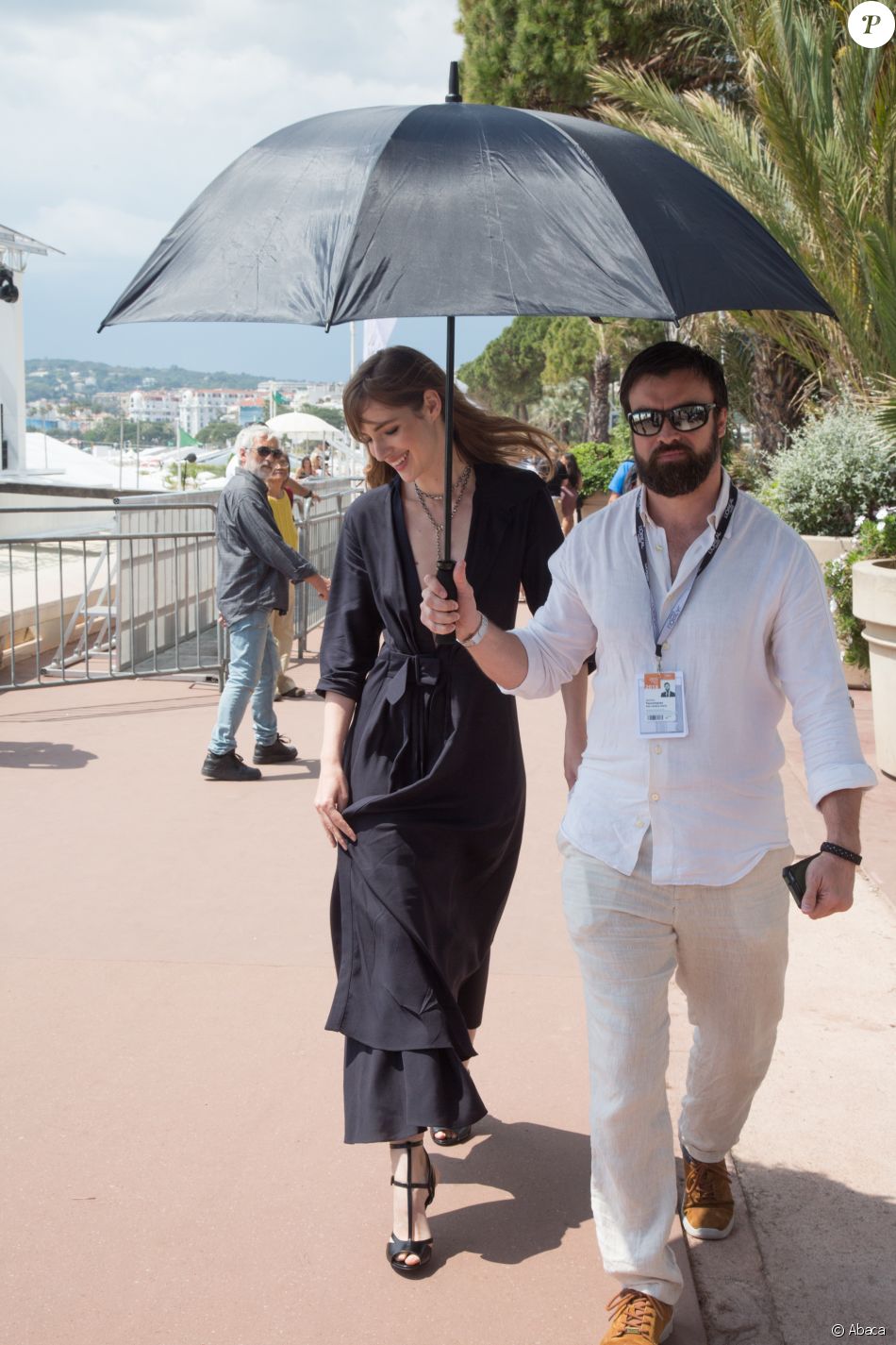 Louise Bourgoin arriving at L'Oreal Beach during 71th Cannes film ...