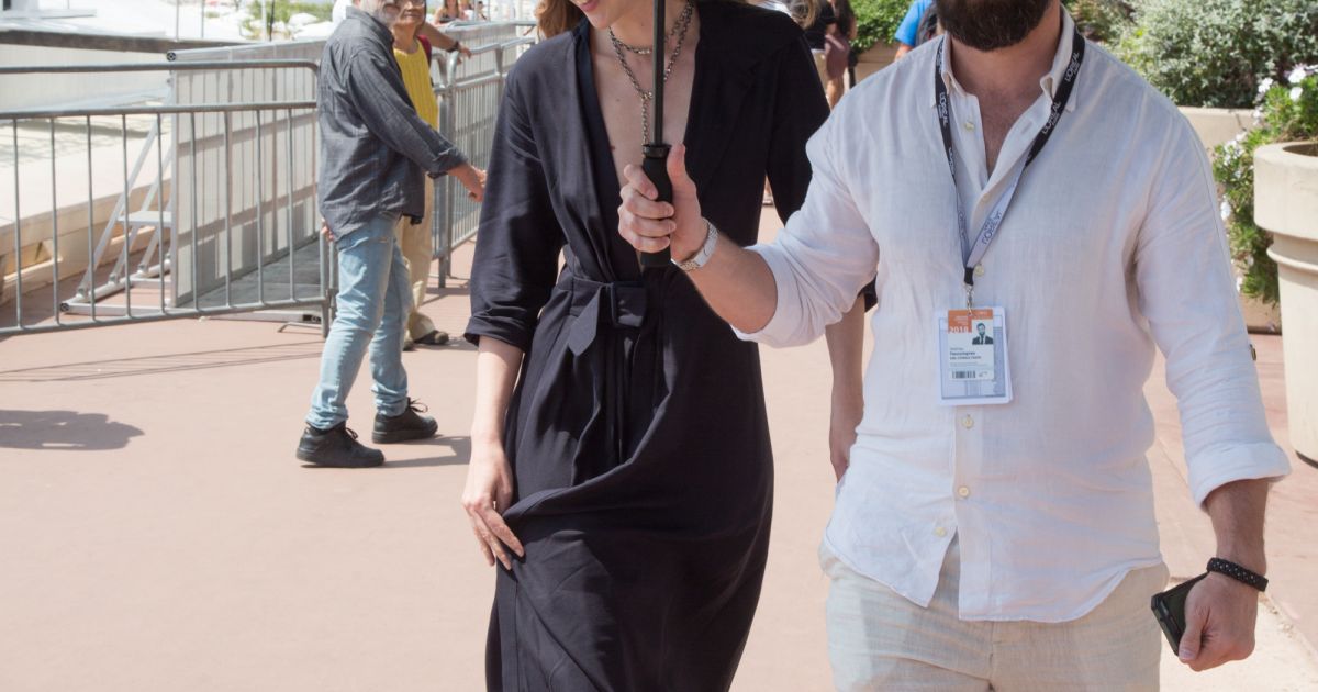 Louise Bourgoin arriving at L'Oreal Beach during 71th Cannes film ...