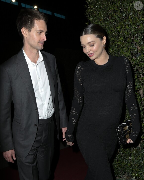 Miranda Kerr enceinte et son mari Evan Spiegel à la soirée The Broad & Louis Vuitton Jasper Johns: Something Resembling Truth à Los Angeles, le 8 février 2018