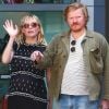 Exclusif - Kirsten Dunst, enceinte et son fiancé Jesse Plemons se rendent au cinéma au Arc Light theater à Hollywood le 27 avril 2018.