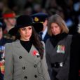 Le prince Harry et Meghan Markle lors des commémorations de l'ANZAC Day à Londres le 25 avril 2018
