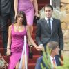 Cesc Fabregas et Daniella Seeman lors du mariage d'Andres Iniesta et Anna Ortiz à Tarragone le 8 juillet 2012.