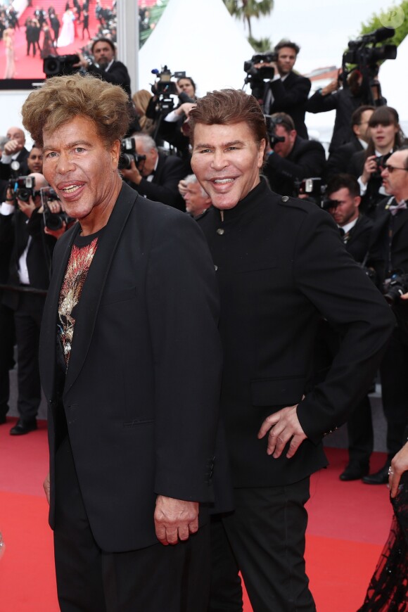 Grichka Bogdanov, Igor Bogdanov et sa compagne Julie Jardon - Montée des marches du film " Solo : A Star Wars Story " lors du 71ème Festival International du Film de Cannes. Le 15 mai 2018 © Borde-Jacovides-Moreau/Bestimage