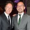 Stéphane Bern et son compagnon Lionel - Dîner de gala de la première édition des prix "Les Stéthos d'Or" en faveur de la Fondation pour la recherche en physiologie dont le docteur Frédéric Saldmann est le directeur scientifique à l'hôtel George V à Paris le 13 mars 2017. © Coadic Guirec/Bestimage