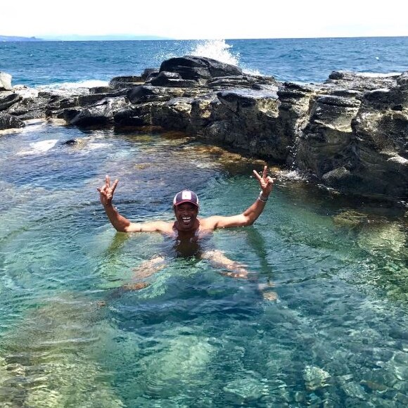 Yannick Noah en vacances à Hawaï. Twitter, le 16 mai 2018.