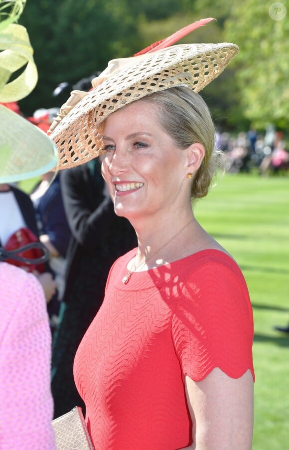 La comtesse Sophie de Wessex, épouse du prince Edward, lors de la première garden aprty de l'année 2018 au palais de Buckingham à Londres le 15 mai 2018.