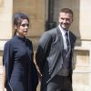 David Beckham et sa femme Victoria - Les invités à la sortie de la chapelle St. George au château de Windsor, Royaume Uni, le 19 mai 2018.