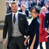 David Beckham et sa femme Victoria - Les invités arrivent à la chapelle St. George pour le mariage du prince Harry et de Meghan Markle au château de Windsor, Royaume Uni, le 19 mai 2018.
