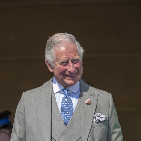 La duchesse Meghan de Sussex (Meghan Markle), vêtue d'une robe Goat, et le prince Harry prenaient part le 22 mai 2018 à une garden party organisée dans les jardins de Buckingham Palace dans le cadre des célébrations du 70e anniversaire du prince Charles. A cinq mois de la date (14 novembre 2018), le rassemblement honorait ses patronages, associations et rôles militaires.