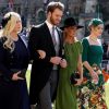 Eliza Spencer, Louis Spencer, Victoria Aitken et Kitty Spencer - Les invités arrivent à la chapelle St. George pour le mariage du prince Harry et de Meghan Markle au château de Windsor, le 19 mai 2018.