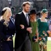 Eliza Spencer, Louis Spencer, Victoria Aitken et Kitty Spencer - Les invités arrivent à la chapelle St. George pour le mariage du prince Harry et de Meghan Markle au château de Windsor, le 19 mai 2018.