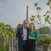 Semi-exclusif - Frédéric Rouzaud et sa femme - Cocktail du lancement du champagne Louis Roederer "Cristal 2008" au Palais De Tokyo à Paris le 23 mai 2018. © Olivier Borde/Bestimage