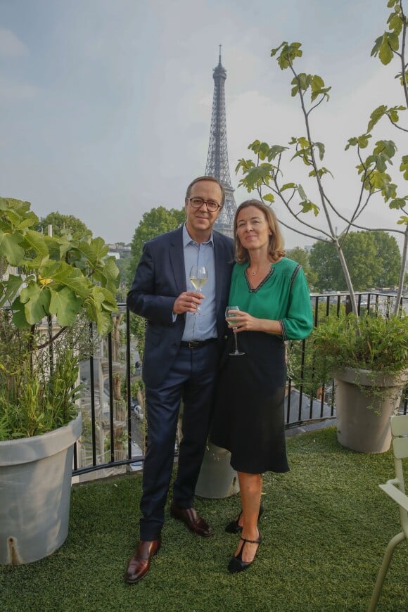 Semi-exclusif - Frédéric Rouzaud et sa femme - Cocktail du lancement du champagne Louis Roederer "Cristal 2008" au Palais De Tokyo à Paris le 23 mai 2018. © Olivier Borde/Bestimage