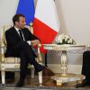 Le président français Emmanuel Macron a été reçu par Vladimir Poutine au palais Constantin à Saint-Petersbourg. Le 24 mai 2018.