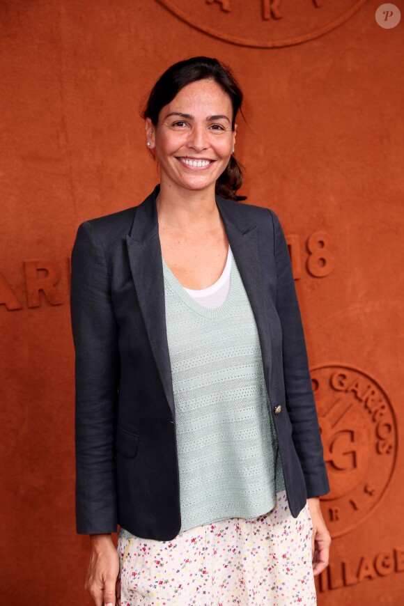 Inés Sastre au village lors des internationaux de tennis de Roland Garros à Paris le 28 mai 2018.