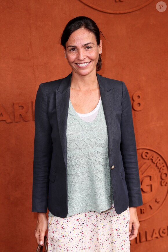 Inés Sastre au village lors des internationaux de tennis de Roland Garros, à Paris le 28 mai 2018.