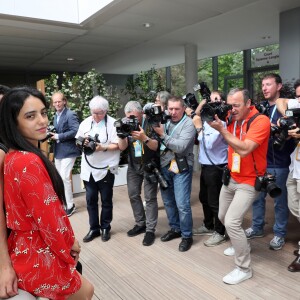 Hafsia Herzi au village lors des internationaux de tennis de Roland Garros, à Paris le 28 mai 2018.