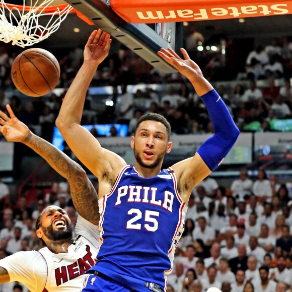 Ben Simmons lors d'un match à Miami en avril 2018.