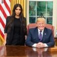 Kim Kardashian et Donald Trump dans le Bureau ovale de la Maison Blanche le 30 mai 2018