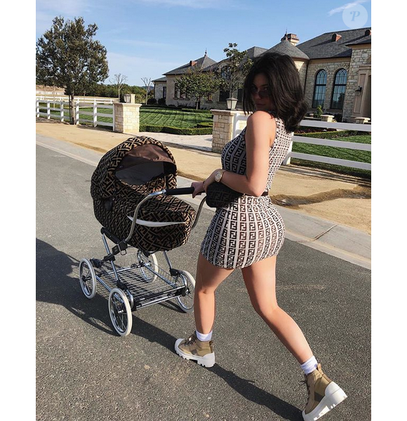 Kylie Jenner et sa fille Stormi. Avril 2018.
