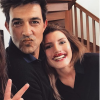 Jean-Pascal Lacoste, sa compagne Delphine Tellier et sa fille Kylie sur Instagram, mars 2018. 