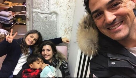 Jean-Pascal Lacoste, ses enfants et Delphine Tellier - Instagram, février 2018