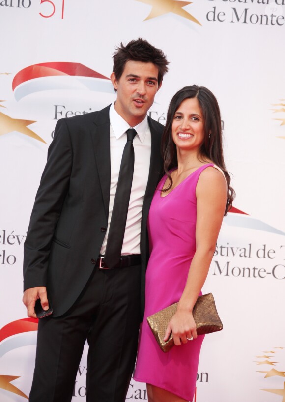 Jean-Pascal Lacoste et sa femme Jennifer - People au 51ème Festival de la Tv de Monaco le 10 juin 2011.