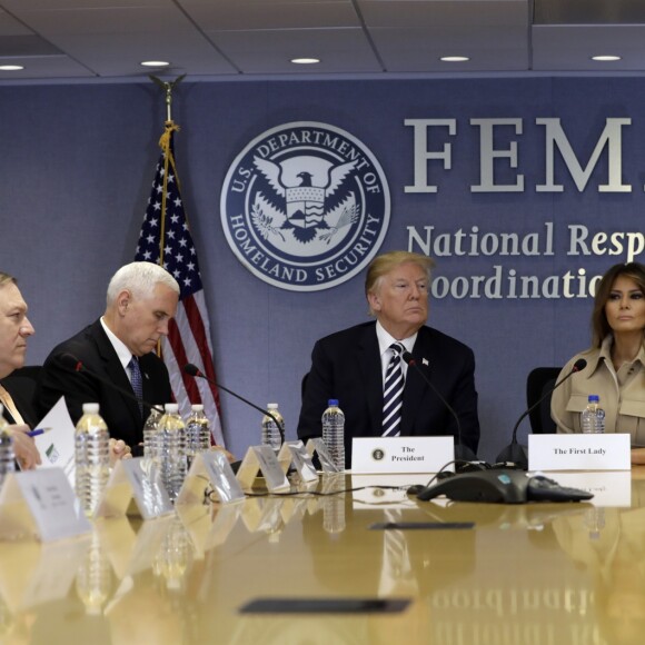 Donald Trump et Melania Trump lors d'une rencontre au siège de la FEMA à Washington, le 6 juin 2018