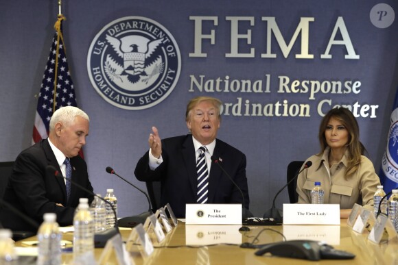 Donald Trump et Melania Trump lors d'une rencontre au siège de la FEMA à Washington, le 6 juin 2018