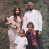 Kim Kardashian, Kanye West et leurs trois enfants Chicago, Saint et North. Avril 2018.