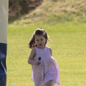 La princesse Charlotte de Cambridge lors d'un match de polo caritatif au Beaufort Polo Club à Tetbury le 10 juin 2018.