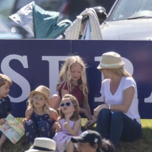 le prince George de Cambridge lors d'un match de polo caritatif au Beaufort Polo Club à Tetbury le 10 juin 2018.