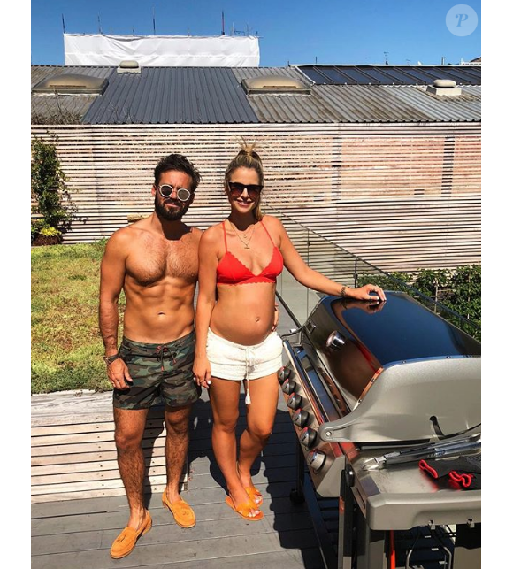 Spencer Matthews et sa compagne Vogue Williams (enceinte). Mai 2018.