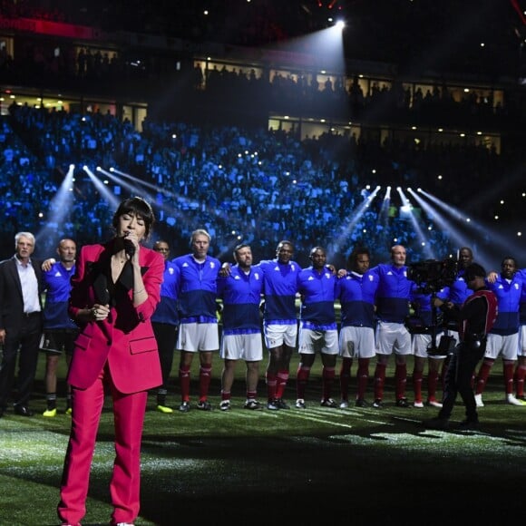 Nolwenn Leroy fait le show d'avant-match devant l'équipe de France98 des légendes, France98 contre une sélection FIFA 98 à la U Arena à Nanterre, France, le 12 juin 2018. France98 a gagné 3-2. © Bestimage