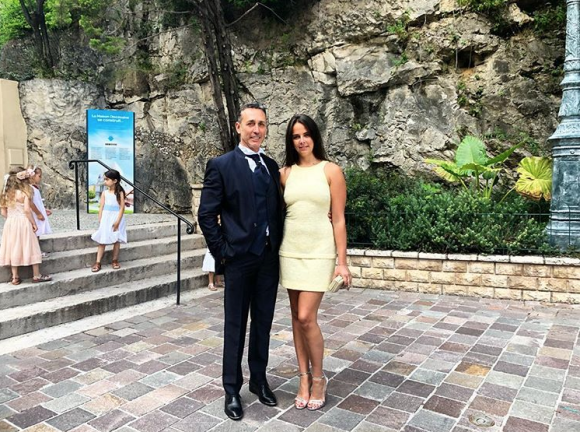 Pauline Ducruet et son père, Daniel Ducruet, au mariage de ce dernier avec Kelly Marie Lancien à Monaco, le 9 juin 2018.