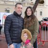 Daniel Ducruet, sa fille Linoué et sa compagne Kelly - Départ du 28e Rallye Aïcha des Gazelles depuis la Place du Palais de Monaco à Monaco le 17 mars 2018. © Claudia Albuquerque/Bestimage