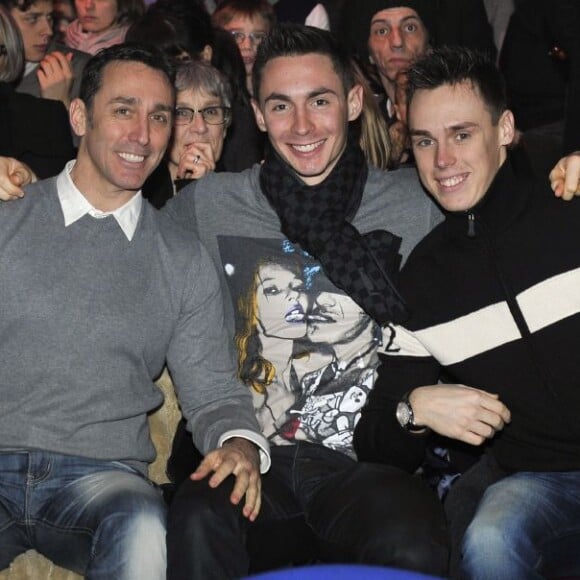 Daniel Ducruet et ses fils Michael et Louis lors du coup d'envoi du Festival New Generation dont sa fille Pauline est la présidente du jury, le 2 février 2013 au chapiteau de Fontvieille à Monaco