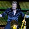 Exclusif - Johnny Hallyday et Yarol Poupaud - Premier concert de Johnny Hallyday au Stade de France, le jour de son 69e anniversaire le 15 juin 2012.